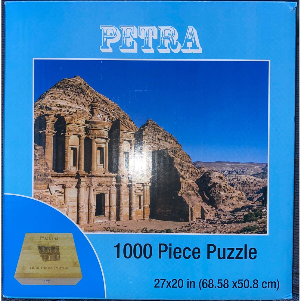 PETRA 1000 PIECE PUZZLE with BAMBOO BOX MINT DILLARD'S 20X27"